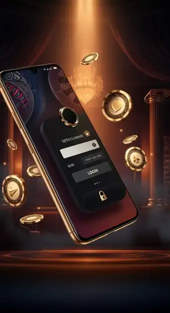Capture d'écran de l'interface de connexion Olympe Casino avec champs d'e-mail et mot de passe sécurisés